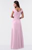 ColsBM Madelyn Baby Pink Informal A-line Portrait Zipper Floor Length Ruching Plus Size Bridesmaid Dresses