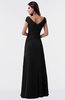 ColsBM Madelyn Black Informal A-line Portrait Zipper Floor Length Ruching Plus Size Bridesmaid Dresses