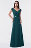 ColsBM Madelyn Blue Green Informal A-line Portrait Zipper Floor Length Ruching Plus Size Bridesmaid Dresses