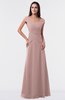 ColsBM Madelyn Blush Pink Informal A-line Portrait Zipper Floor Length Ruching Plus Size Bridesmaid Dresses