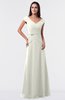 ColsBM Madelyn Cream Informal A-line Portrait Zipper Floor Length Ruching Plus Size Bridesmaid Dresses