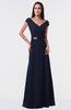 ColsBM Madelyn Dark Sapphire Informal A-line Portrait Zipper Floor Length Ruching Plus Size Bridesmaid Dresses