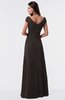 ColsBM Madelyn Fudge Brown Informal A-line Portrait Zipper Floor Length Ruching Plus Size Bridesmaid Dresses