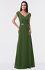 ColsBM Madelyn Garden Green Informal A-line Portrait Zipper Floor Length Ruching Plus Size Bridesmaid Dresses