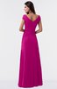 ColsBM Madelyn Hot Pink Informal A-line Portrait Zipper Floor Length Ruching Plus Size Bridesmaid Dresses