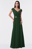 ColsBM Madelyn Hunter Green Informal A-line Portrait Zipper Floor Length Ruching Plus Size Bridesmaid Dresses