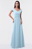 ColsBM Madelyn Ice Blue Informal A-line Portrait Zipper Floor Length Ruching Plus Size Bridesmaid Dresses