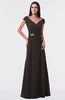 ColsBM Madelyn Java Informal A-line Portrait Zipper Floor Length Ruching Plus Size Bridesmaid Dresses