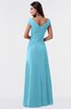 ColsBM Madelyn Light Blue Informal A-line Portrait Zipper Floor Length Ruching Plus Size Bridesmaid Dresses