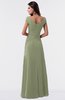 ColsBM Madelyn Moss Green Informal A-line Portrait Zipper Floor Length Ruching Plus Size Bridesmaid Dresses