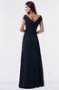 ColsBM Madelyn Navy Blue Informal A-line Portrait Zipper Floor Length Ruching Plus Size Bridesmaid Dresses