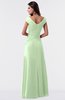 ColsBM Madelyn Pale Green Informal A-line Portrait Zipper Floor Length Ruching Plus Size Bridesmaid Dresses