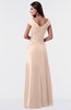 ColsBM Madelyn Peach Puree Informal A-line Portrait Zipper Floor Length Ruching Plus Size Bridesmaid Dresses