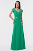 ColsBM Madelyn Pepper Green Informal A-line Portrait Zipper Floor Length Ruching Plus Size Bridesmaid Dresses