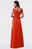 ColsBM Madelyn Persimmon Informal A-line Portrait Zipper Floor Length Ruching Plus Size Bridesmaid Dresses