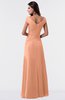 ColsBM Madelyn Salmon Informal A-line Portrait Zipper Floor Length Ruching Plus Size Bridesmaid Dresses