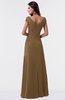 ColsBM Madelyn Truffle Informal A-line Portrait Zipper Floor Length Ruching Plus Size Bridesmaid Dresses