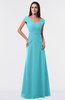 ColsBM Madelyn Turquoise Informal A-line Portrait Zipper Floor Length Ruching Plus Size Bridesmaid Dresses