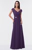 ColsBM Madelyn Violet Informal A-line Portrait Zipper Floor Length Ruching Plus Size Bridesmaid Dresses