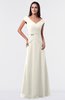 ColsBM Madelyn Whisper White Informal A-line Portrait Zipper Floor Length Ruching Plus Size Bridesmaid Dresses