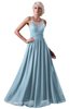 ColsBM Cora Ice Blue Cute A-line Scoop Sleeveless Zipper Beading Plus Size Bridesmaid Dresses