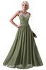 ColsBM Cora Moss Green Cute A-line Scoop Sleeveless Zipper Beading Plus Size Bridesmaid Dresses