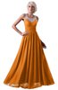 ColsBM Cora Orange Cute A-line Scoop Sleeveless Zipper Beading Plus Size Bridesmaid Dresses