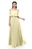 ColsBM Hana Anise Flower Bridesmaid Dresses Romantic Short Sleeve Floor Length Pleated A-line Off The Shoulder