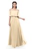 ColsBM Hana Apricot Gelato Bridesmaid Dresses Romantic Short Sleeve Floor Length Pleated A-line Off The Shoulder
