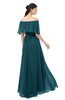 ColsBM Hana Blue Green Bridesmaid Dresses Romantic Short Sleeve Floor Length Pleated A-line Off The Shoulder