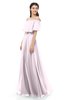ColsBM Hana Blush Bridesmaid Dresses Romantic Short Sleeve Floor Length Pleated A-line Off The Shoulder