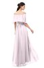 ColsBM Hana Blush Bridesmaid Dresses Romantic Short Sleeve Floor Length Pleated A-line Off The Shoulder