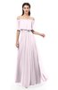 ColsBM Hana Blush Bridesmaid Dresses Romantic Short Sleeve Floor Length Pleated A-line Off The Shoulder