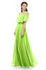 ColsBM Hana Bright Green Bridesmaid Dresses Romantic Short Sleeve Floor Length Pleated A-line Off The Shoulder