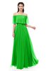 ColsBM Hana Classic Green Bridesmaid Dresses Romantic Short Sleeve Floor Length Pleated A-line Off The Shoulder
