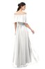 ColsBM Hana Cloud White Bridesmaid Dresses Romantic Short Sleeve Floor Length Pleated A-line Off The Shoulder