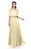 ColsBM Hana Cornhusk Bridesmaid Dresses Romantic Short Sleeve Floor Length Pleated A-line Off The Shoulder