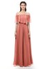 ColsBM Hana Crabapple Bridesmaid Dresses Romantic Short Sleeve Floor Length Pleated A-line Off The Shoulder