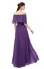 ColsBM Hana Dark Purple Bridesmaid Dresses Romantic Short Sleeve Floor Length Pleated A-line Off The Shoulder