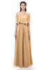 ColsBM Hana Desert Mist Bridesmaid Dresses Romantic Short Sleeve Floor Length Pleated A-line Off The Shoulder