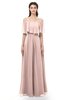 ColsBM Hana Dusty Rose Bridesmaid Dresses Romantic Short Sleeve Floor Length Pleated A-line Off The Shoulder