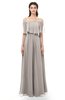 ColsBM Hana Fawn Bridesmaid Dresses Romantic Short Sleeve Floor Length Pleated A-line Off The Shoulder