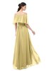 ColsBM Hana Gold Bridesmaid Dresses Romantic Short Sleeve Floor Length Pleated A-line Off The Shoulder