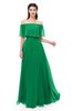 ColsBM Hana Green Bridesmaid Dresses Romantic Short Sleeve Floor Length Pleated A-line Off The Shoulder