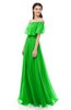 ColsBM Hana Jasmine Green Bridesmaid Dresses Romantic Short Sleeve Floor Length Pleated A-line Off The Shoulder