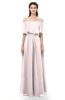 ColsBM Hana Light Pink Bridesmaid Dresses Romantic Short Sleeve Floor Length Pleated A-line Off The Shoulder