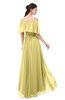 ColsBM Hana Misted Yellow Bridesmaid Dresses Romantic Short Sleeve Floor Length Pleated A-line Off The Shoulder