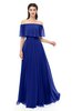 ColsBM Hana Nautical Blue Bridesmaid Dresses Romantic Short Sleeve Floor Length Pleated A-line Off The Shoulder