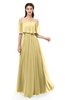 ColsBM Hana New Wheat Bridesmaid Dresses Romantic Short Sleeve Floor Length Pleated A-line Off The Shoulder