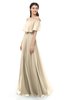 ColsBM Hana Novelle Peach Bridesmaid Dresses Romantic Short Sleeve Floor Length Pleated A-line Off The Shoulder